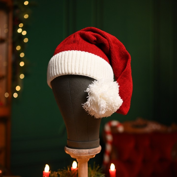Bonnet long tricot fin de noël