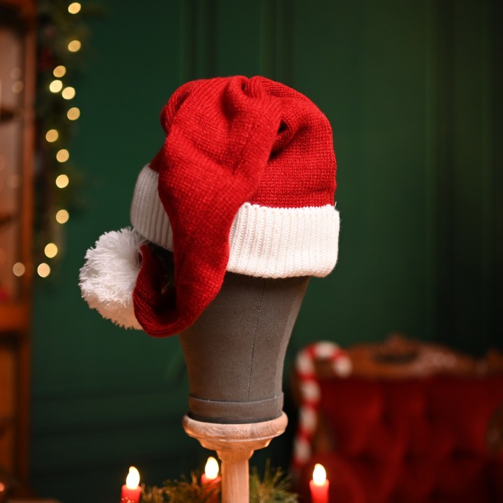 Bonnet long tricot fin de noël