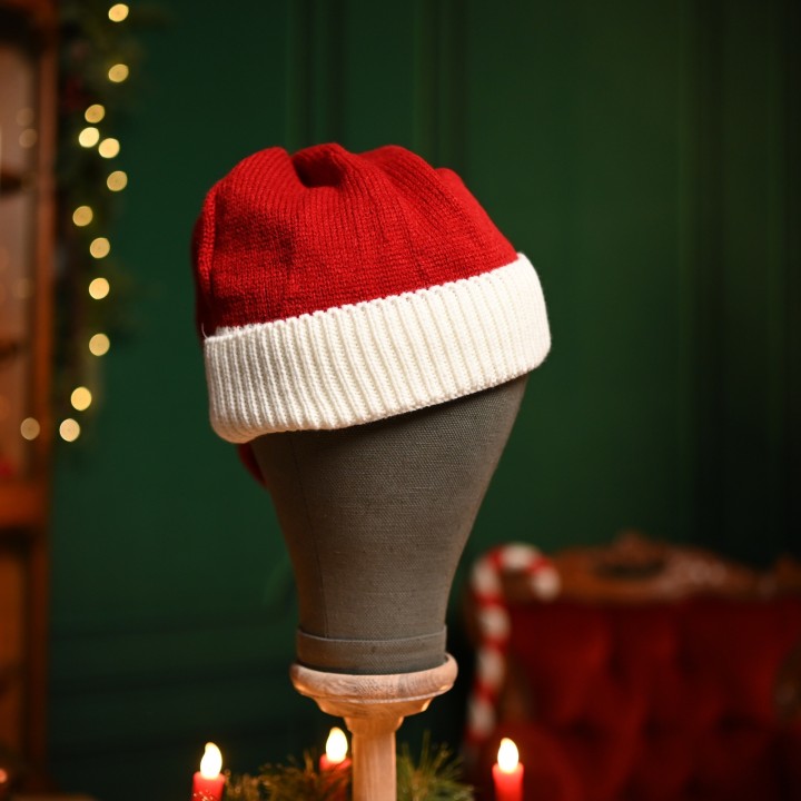 Bonnet long tricot fin de noël