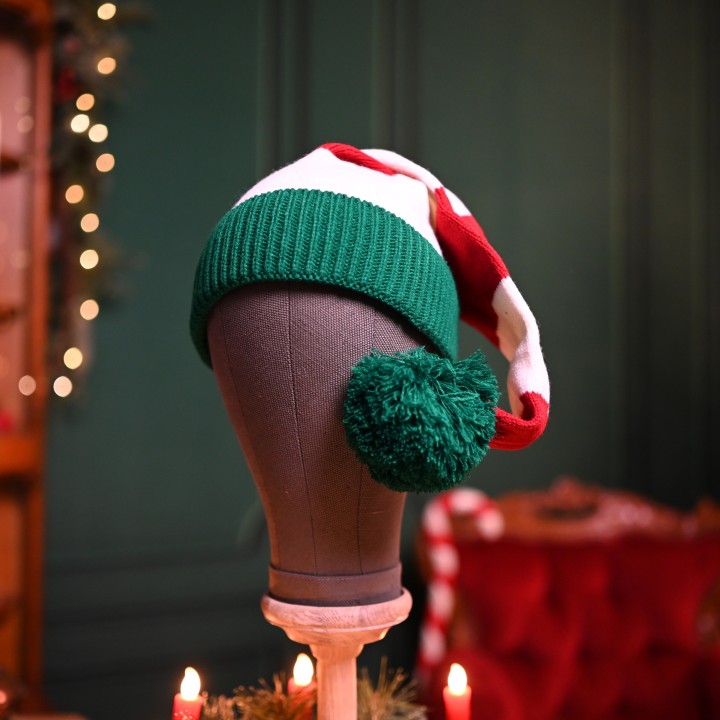 Bonnet long tricot fin de noël