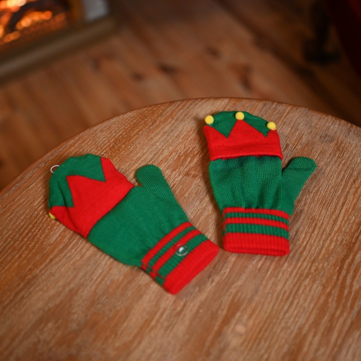 Mitaine deux en un d'elfe de Noël