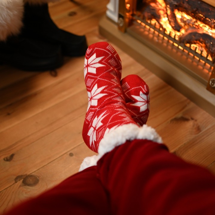 Chaussette cozy flocon de Noël