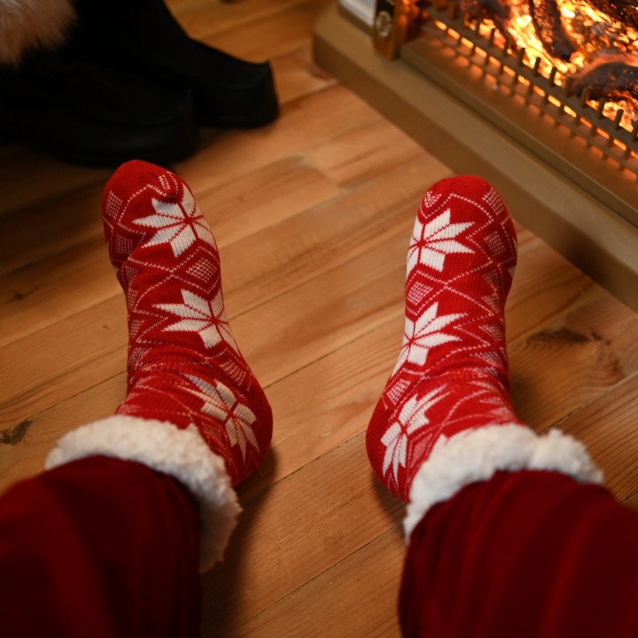 Chaussette cozy flocon de Noël