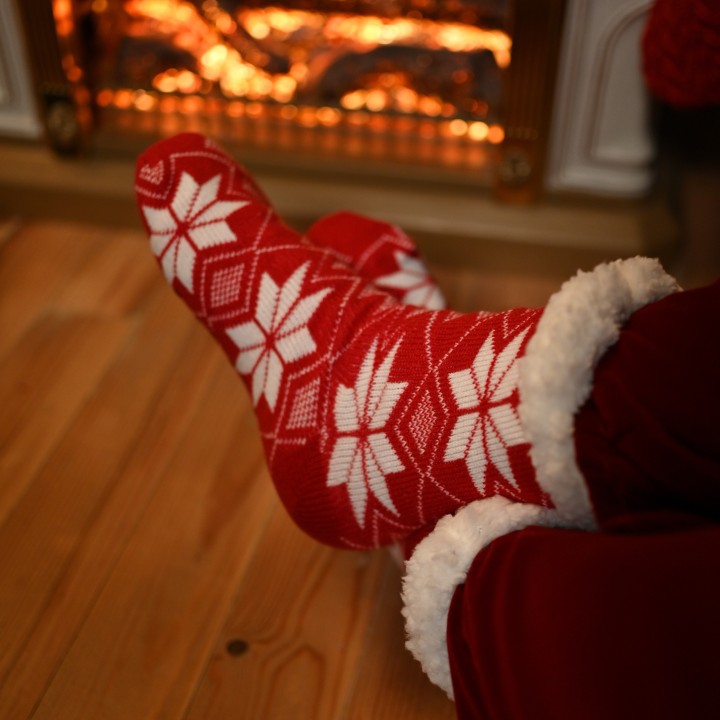 Chaussette cozy flocon de Noël