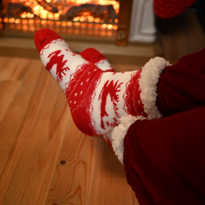 Chaussette cozy renne de noël