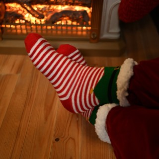 chaussette cozy Elfe de Noël