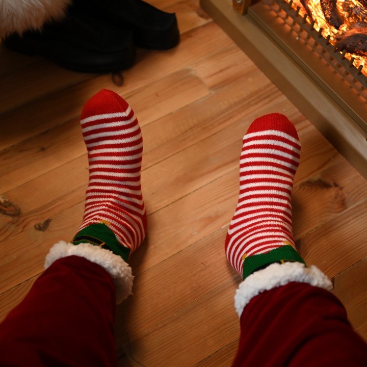 chaussette cozy Elfe de Noël