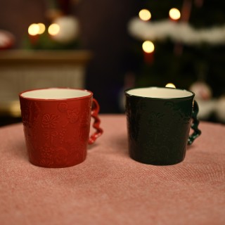 Tasse de Noël sapin relief