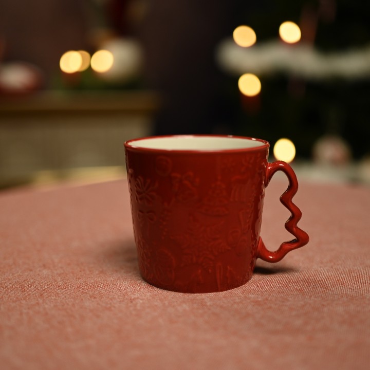 Tasse de Noël sapin relief