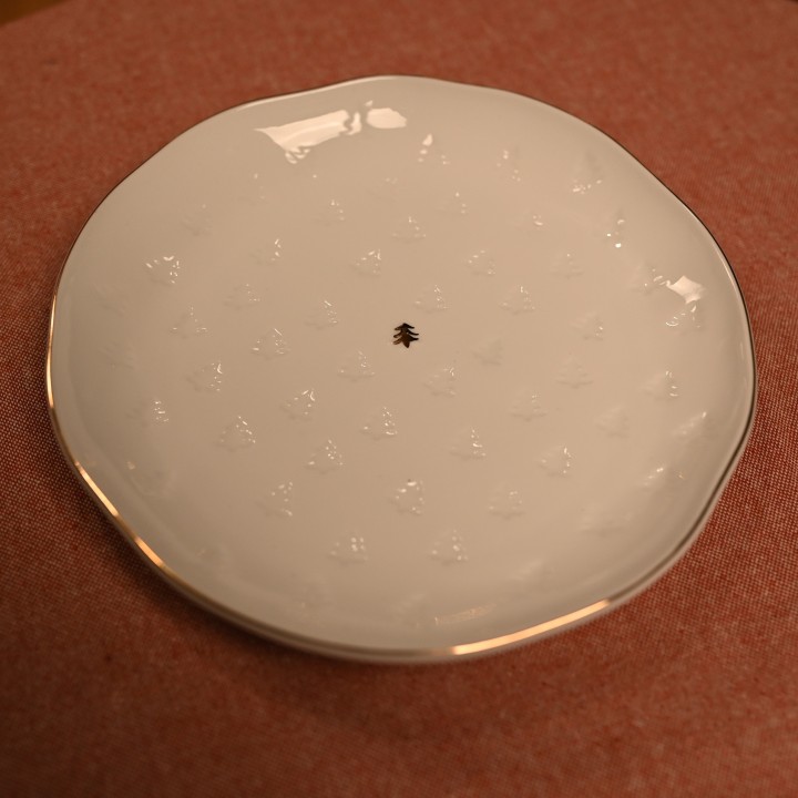 Assiette sapin de Noël blanc