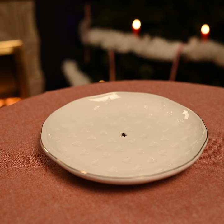 Assiette sapin de Noël blanc