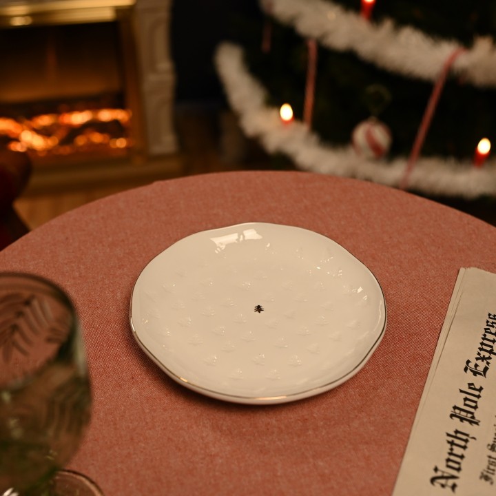 Assiette sapin de Noël blanc