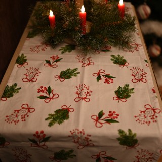 Chemin de table houx de Noël