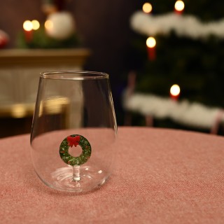Verre couronne de Noël