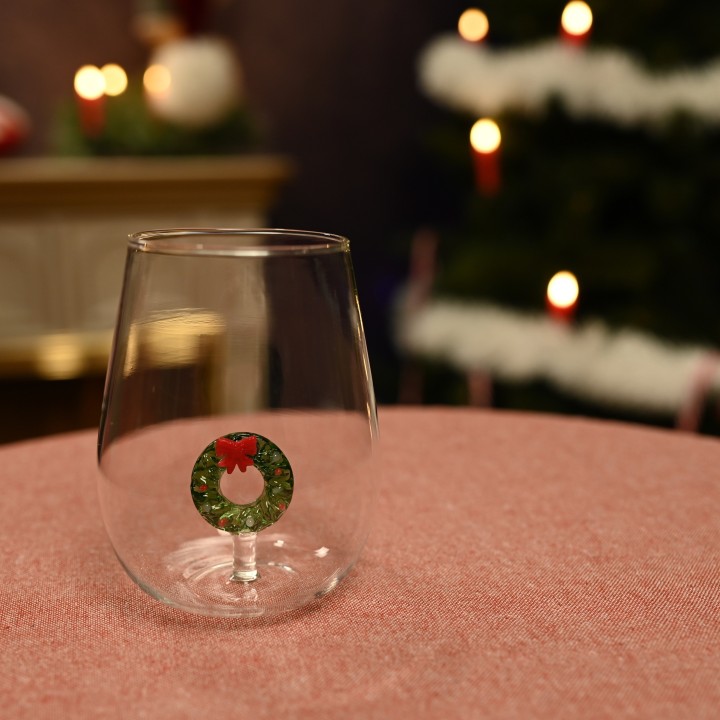 Verre couronne de Noël