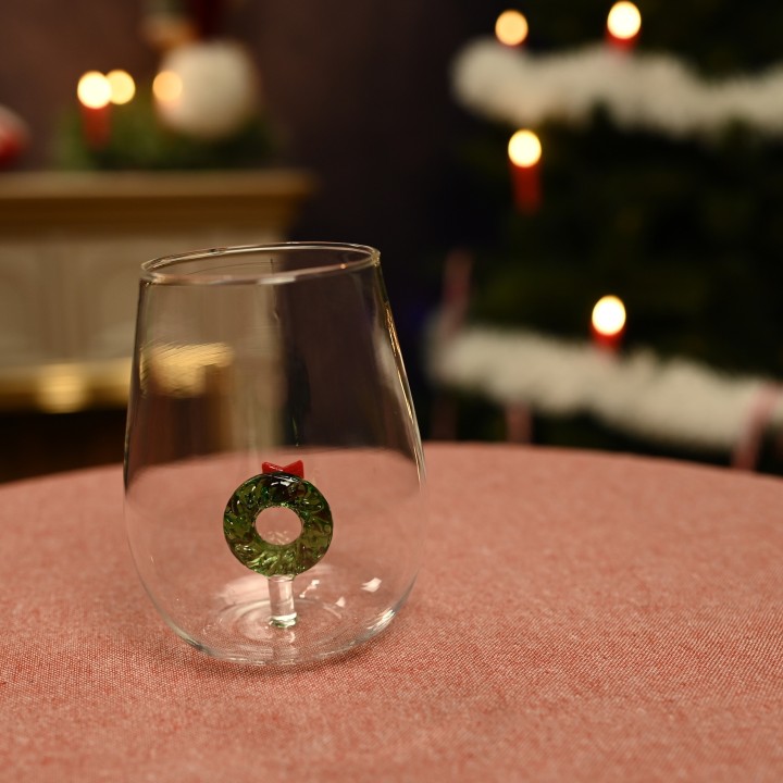 Verre couronne de Noël