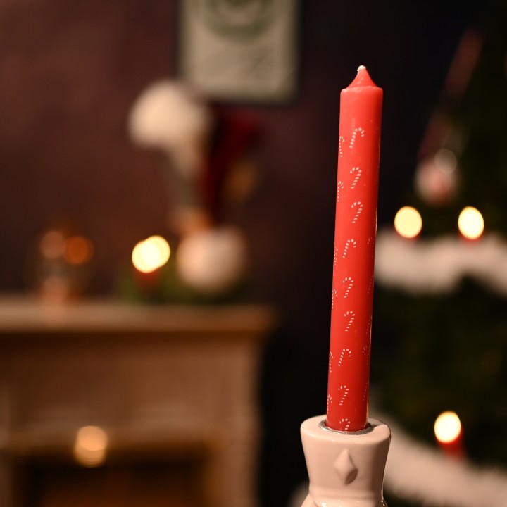 Bougie fine candy cane