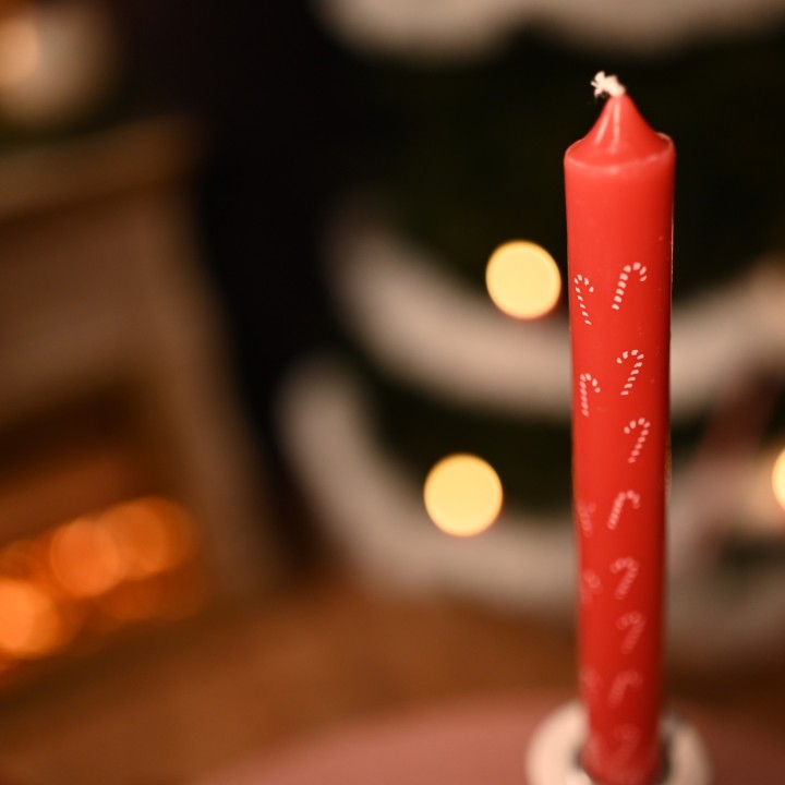 Bougie fine candy cane