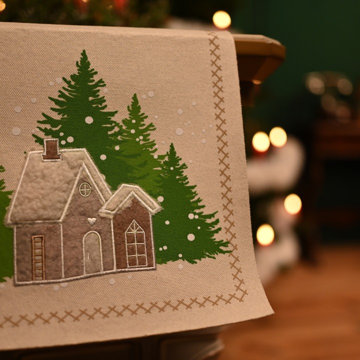 Chemin de table village de Noël