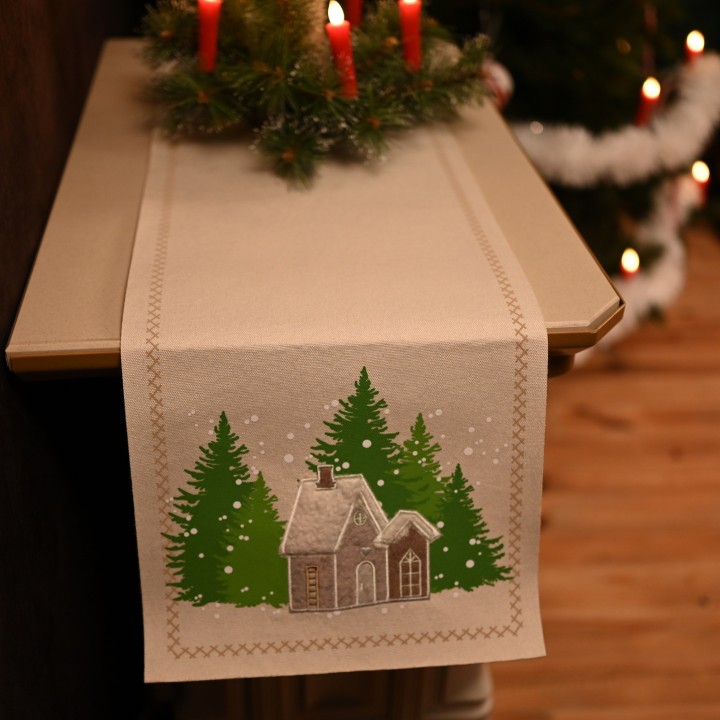 Chemin de table village de Noël