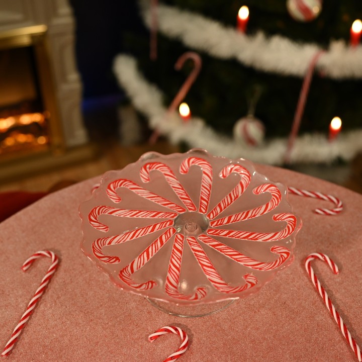 Plat à gâteau candy cane