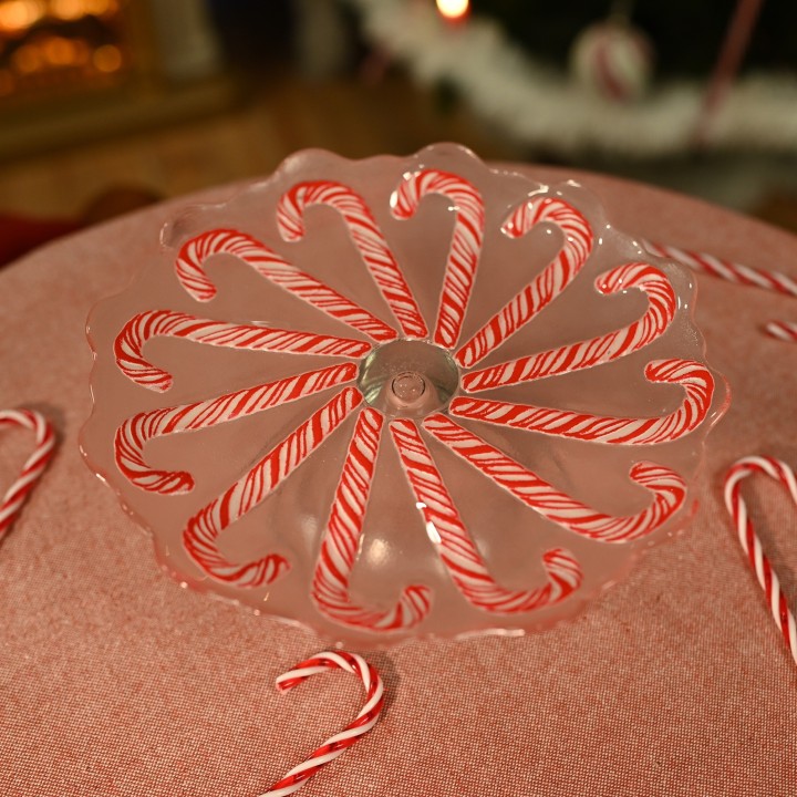 Plat à gâteau candy cane