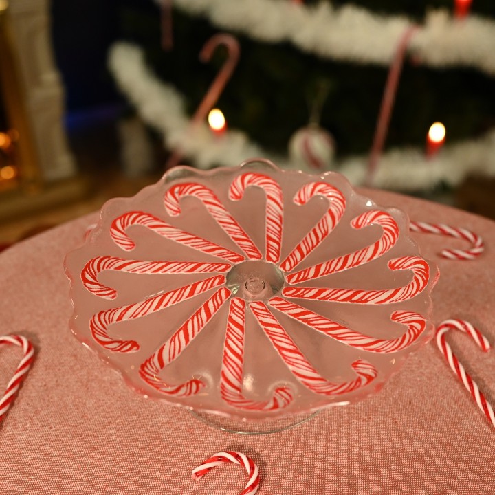 Plat à gâteau candy cane