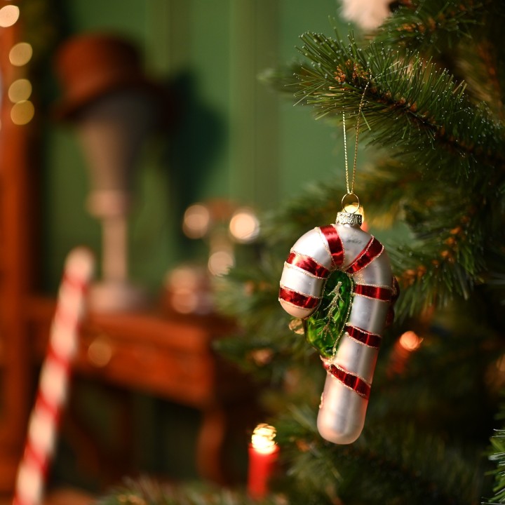 Suspension candy cane décorée de noël