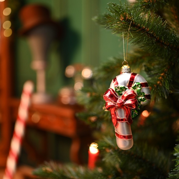 Suspension candy cane décorée de noël